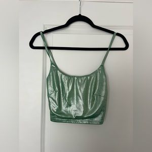 windsor green sparkly cropped tank top